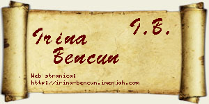 Irina Bencun vizit kartica